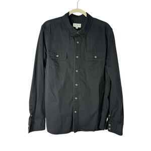 Tecovas Black Western Work Shirt Men’s Large Button Front Cotton Cowboy Rodeo